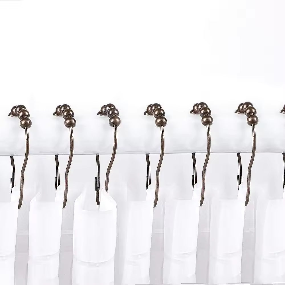 Metal 201 Stainless Steel Rust Resistant Plating Nickel Black Shower Curtain Hooks Rings