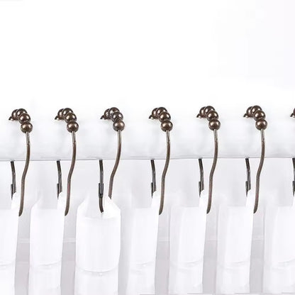 Metal 201 Stainless Steel Rust Resistant Plating Nickel Black Shower Curtain Hooks Rings