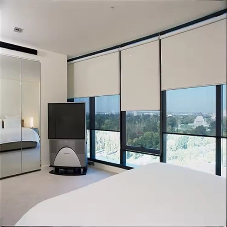 Customized Motorized Remote Roller Blinds Smart Electric Blackout Roller Blinds/Shades Cordless