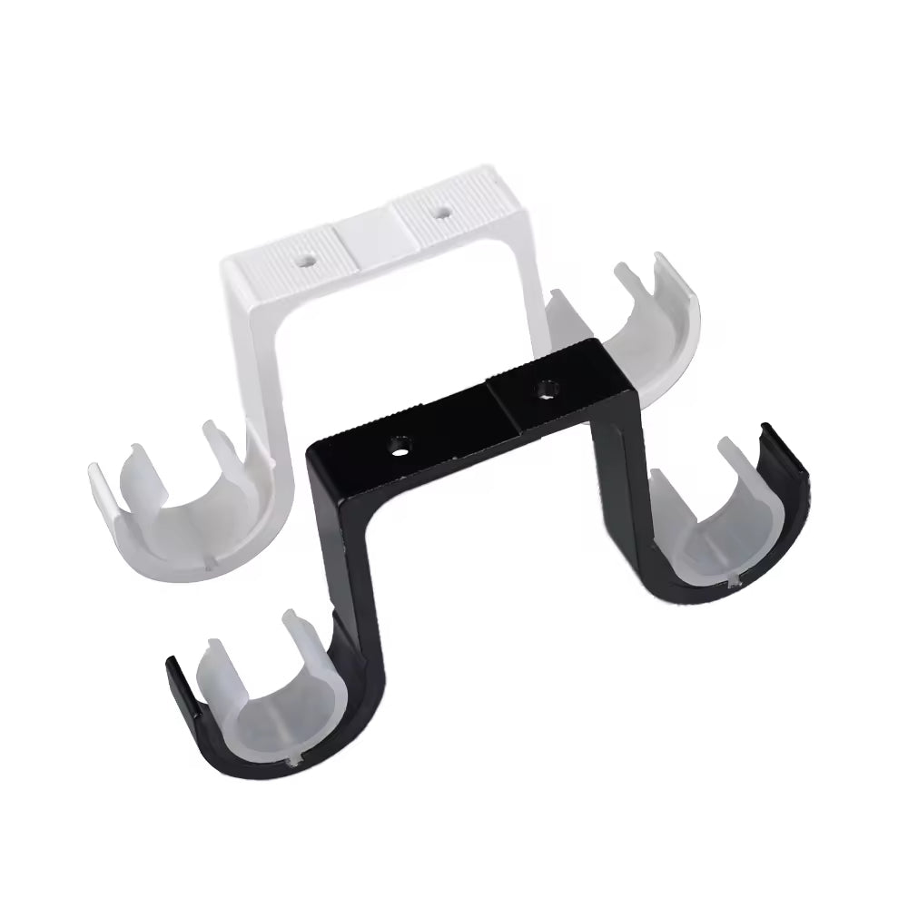 28mm Decorative Heavy Duty White Metal Double Ceiling Mounted Curtain Rod Bracket