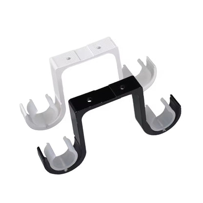 28mm Decorative Heavy Duty White Metal Double Ceiling Mounted Curtain Rod Bracket