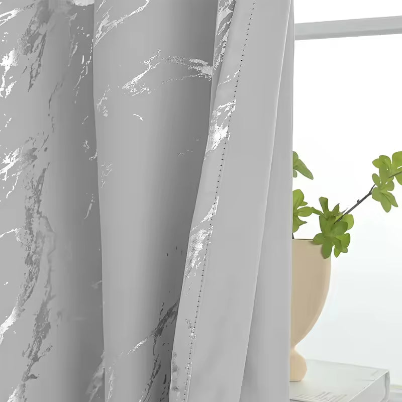 High Quality Marble Floral Pattern Blackout Curtains Woven Fabric Pleated Hook for Bedroom Living Room Balcony Office Home Decor