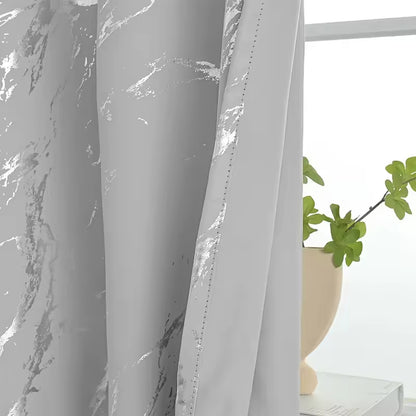 High Quality Marble Floral Pattern Blackout Curtains Woven Fabric Pleated Hook for Bedroom Living Room Balcony Office Home Decor