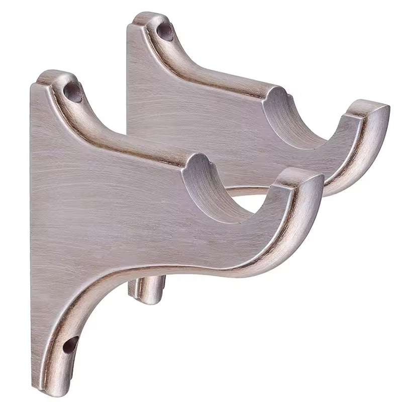 35mm Decorative Wall Mounted Heavy Duty Double Wooden Curtain Rod Bracket