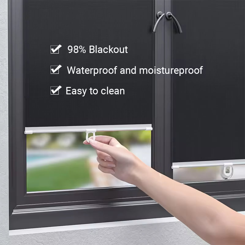 Portable Indoor Window Roller Blind Car Blackout Curtain Eco-friendly No Drill Blackout Blind Shade with 3 Suction Cups