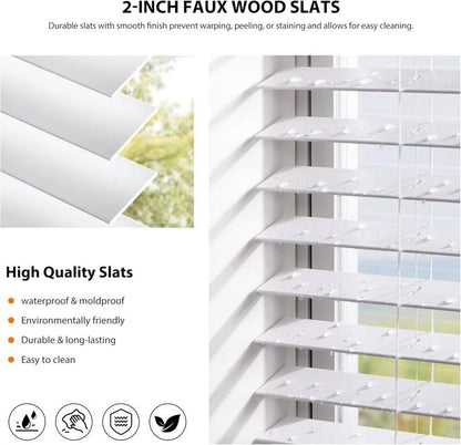 Durable Plastic Material Wooden Blinds Cordless for Window