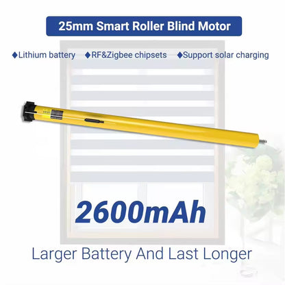 Zigbee Zebra Roller Blinds Motor Rechargeable Battery Smart Motorized Blinds Tubular Motor