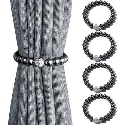 Antique White Decoration Magnetic Pearl Curtain Tie Holder Accessories for Curtains