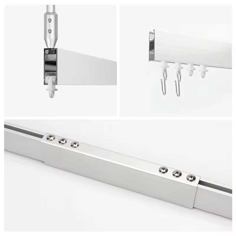 Modern Industrial Style Hospital Curtain Track Smart Curved Aluminium Alloy with Hook Accessories for Home Bathroom