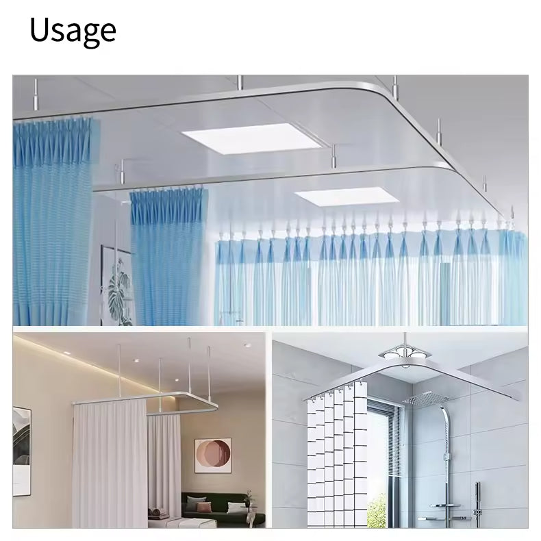 Curved Hospital Curtain Track Bending Aluminum Curtain Rail Medical Curtain Track