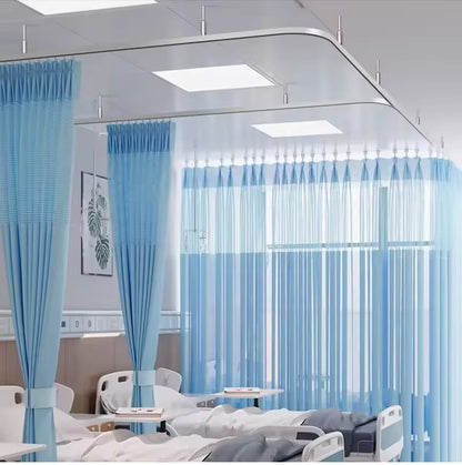 Modern Industrial Style Hospital Curtain Track Smart Curved Aluminium Alloy with Hook Accessories for Home Bathroom