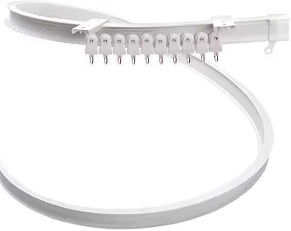 6 Meters PVC Bendable Ceiling Curved Curtain Track Ceiling Curtain Mount Soft Windows Curved Plastic Curtain Rail