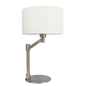 Horizon Brushed Nickel Table Lamp with On/Off Switch Curved Metal Base Linen Shade