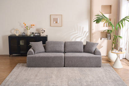 LY-024GY COMPRESSION SOFA: 4-seater combined sofa, Crochet Yarn Fabric, full sponge compression sofa,combined sofa with 4 pillows for home living/ Home Furniture/ Apartment/Office/House