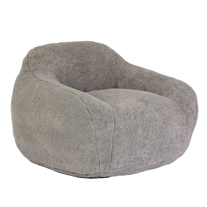 Giant Bean Bag Chair for Adults, Spacious Memory Foam Bean Bag Sofa with Armrests in Light Gray Teddy Fabric, Comfy Seating for Living Room or Bedroom