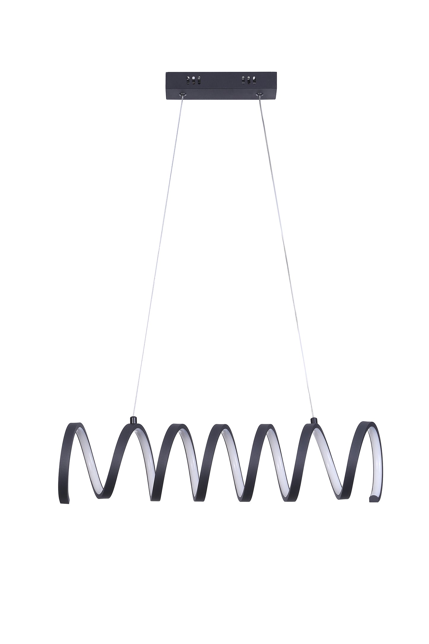 23'L X 6'H Spiral Loop Aluminum Integrated 14 W Led W/ Adjustable 47' - 12' Suspension Wire Modern Ceiling Pendant