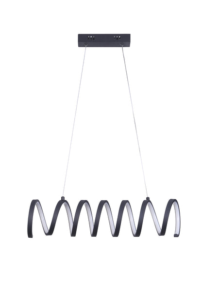 23'L X 6'H Spiral Loop Aluminum Integrated 14 W Led W/ Adjustable 47' - 12' Suspension Wire Modern Ceiling Pendant