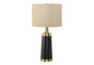 Lighting, 28'h, Table Lamp, Black Metal, Beige Shade, Contemporary