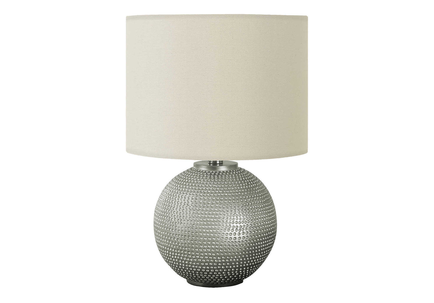 Lighting, 19'h, Table Lamp, Grey Resin, Ivory / Cream Shade, Modern