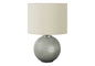 Lighting, 19'h, Table Lamp, Grey Resin, Ivory / Cream Shade, Modern
