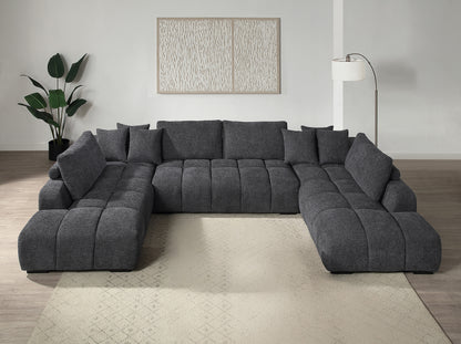 Chosen Gray Chenille Sectional Sofa with Toss Pillows with 2 Chaises