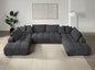 Chosen Gray Chenille Sectional Sofa with Toss Pillows with 2 Chaises