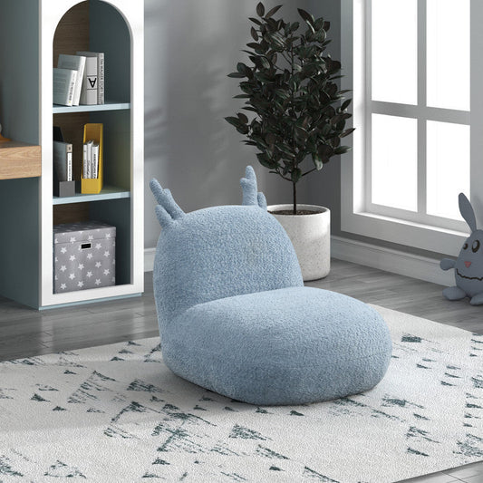 Weston 21.5'W Blue Chenille Deer-Shaped Kids Chair