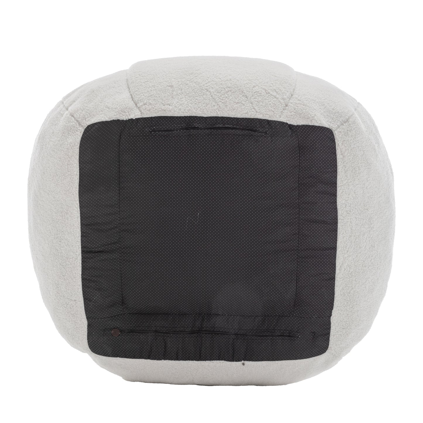 Comfy Bean Bag Chair with Filler, Tufted Memory Foam Sofa in White Teddy Fabric, Fluffy and Cozy Seating for Dorm, Apartment, or Living Room