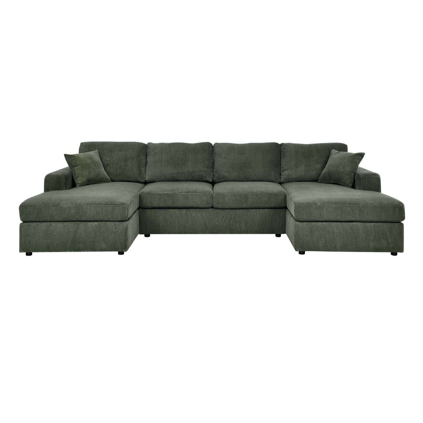 3 - Piece Corduroy Double-Chaise Sectional