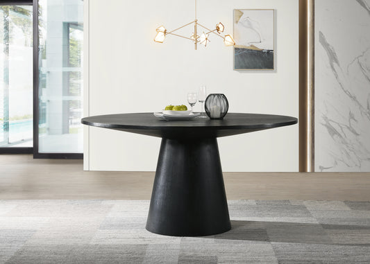 Jasper Ebony Black 59' Wide Contemporary Round Dining Table
