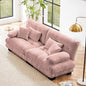 Cloud Couch 2 Seater Sofa for Living Room, Chenille 2 - Seat sofa with 2 Lumbar pillows and 2 throw pillows,Chenille Pink