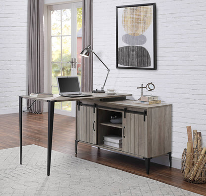 Zakwani 48' Gray Oak & Black Finish Writing Desk