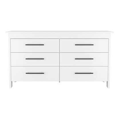 6 Drawer Double Dresser Wezz, Bedroom, White