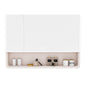 Aluminium Medicine Cabinet Mirror, 35 x 28 Inches with 3 Colors LED Light and Defogging Function, Khaki