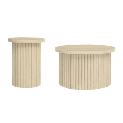 Coffee Table Set of 2, Round Coffee Table, Modern Side Tables Accent End Table for Living Room, Apartment