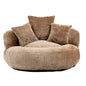 Lazy Sofa Durable Comfort Lounger High Back Bean Bag Chair with Three Pillows, Coffee Chenille, 42.52 inches