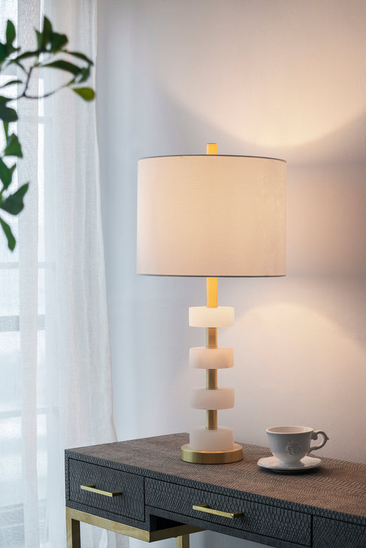 13x13x26' Marble Table Lamp