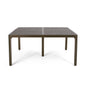 Outdoor Modern Aluminum Dining Table with Woven Accents, Gloss Black, 61.25 Inches
