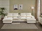 Modern Sectional Sofa Couch with Console,USB Charging Port,Reading Light,Cup Holder, Beige