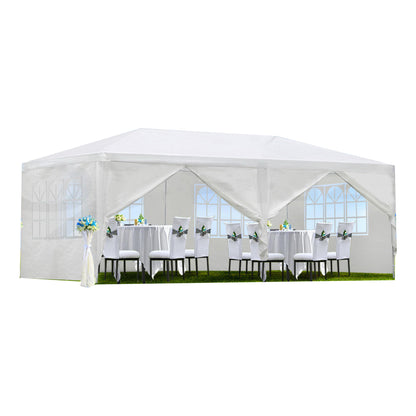 Outdoor Gazebo 10x20' Wedding Party Garden Canopy Tent with 6 Removable Sidewalls White Color Waterproof