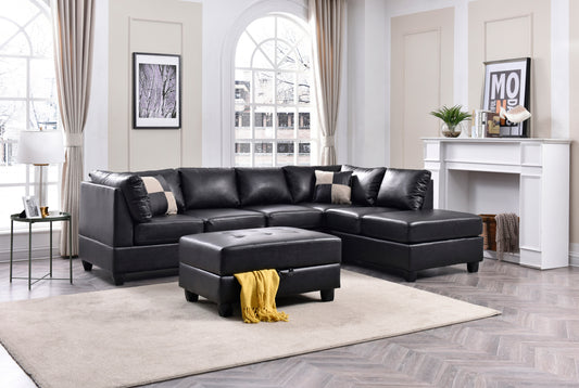 Malone G643B-SC Sectional ( 3 Boxes) , BLACK
