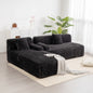 110' Cloud Sectional Sofa Upholstered Couch Free-combined Sofa for Living Room, Black