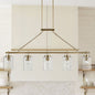 5-light Linear Chandelier with Textured Glass Shades