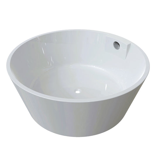 DAX Round Freestanding Acrylic Bathtub - Glossy White - 57' diameter