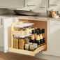 Under Sink Organizers and Storage 19½' W x 21' D, 2 Tier Pull Out Cabinet Organizer with Hard Close, Adjustable Pull Out Cabinet organizer with U Bracket for Bathroom Kitchen(Left)
