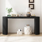 U_STYLE  Curved Design Console Table with Unique Vertical Stripe Design ,Suitable for Living Room,Study and Entrance