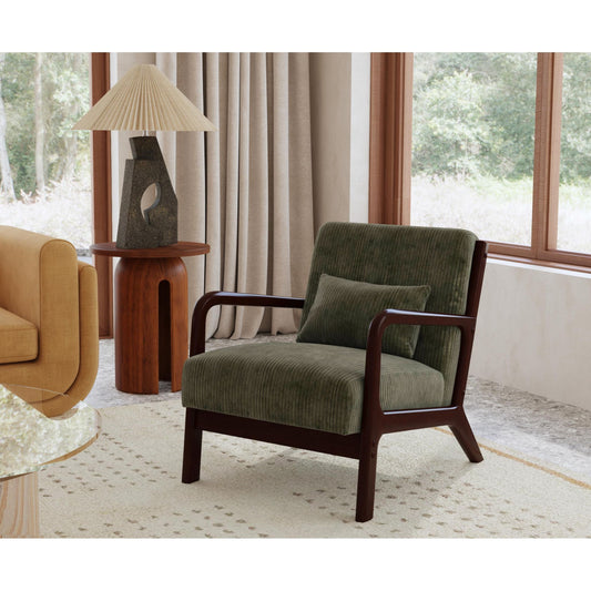 Marina Chair in Steno Olive with Walnut finished