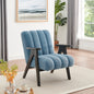 Rella Modern Teddy Sherpa Accent Chair with Espresso Wood Frame