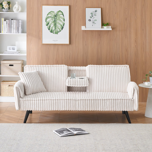 Minimalist style, straight-line corduroy sofa suitable for sitting and lying in the living room and bedroom