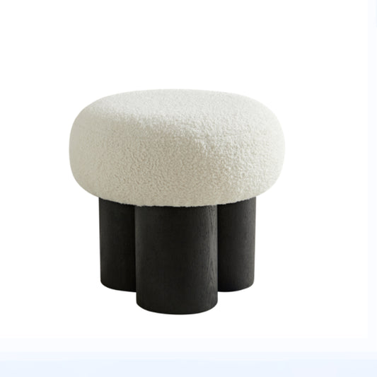 W8017-1 White Lamb Wool Seat with Barrel PVC Pipe and Black Ash Willow